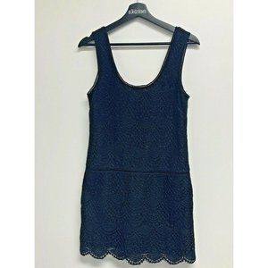 Juicy Couture Womens Black Lace Tank Sleeveless Dress Size 0 Scalloped Hem